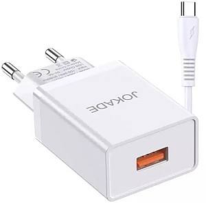 Зарядное устройство для телефона Jokade Wall Charger with Cable USB to Type-C Single Port 5A JB022 White