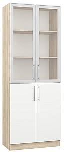 Dulap cu vitrina Mobildor Lux Practik (80x40x210H cm) Stejar Sonoma / Alb