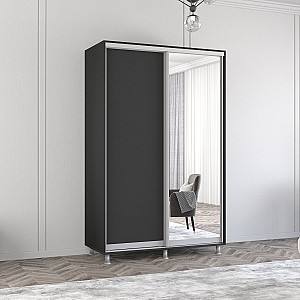 Шкаф-купе Mobildor Lux Aron 130 (1 зеркало, 1 ДСП) Антрацит