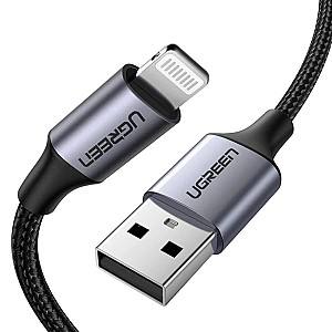 USB сablu Ugreen USB to Lightning MFI Alu Case with Braided US291 Black