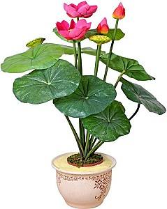 Искусственные цветы OEM/ODM Lotus 120cm Green/Pink