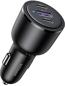 Автомобильная зарядка Ugreen Car Charger 2*Type-C + 1*USB-A Aluminum 3A 69W Grey