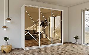 Dulap-cupe Confort-NV 220x60 cm (3 sablare / bronz) Nimphea Alb