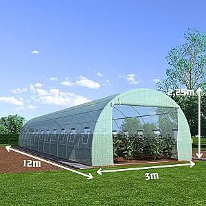 Seră de tip tunel Tehno Ms 12x3x2.25m / Ø26mm / 2 uși