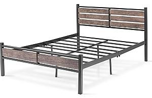 Кровать Evger K-300 160x200cm Черный/Дерево