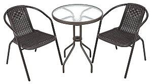 Set mobila de gradina VLM 3 piese: masa D60, H72cm si 2 scaune(18960)