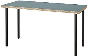 Masa de birou IKEA Lagkapten/Adils 140x60 Gri-Turcoaz/Negru