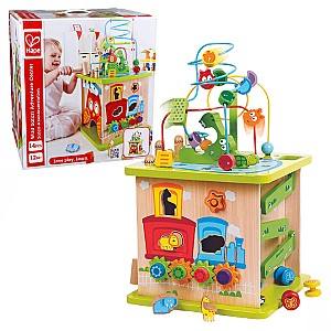 Jucarie interactiva Hape Cub Montessori din lemn Aventuri în Safari E8341