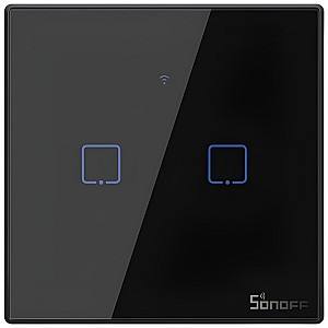 Intrerupator inteligent Sonoff TX Series 2-Gang Black