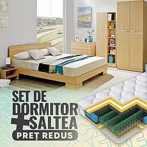 Set dormitor Ambianta Bravo Cremona + Saltea Salt Confort Clasic 160x200