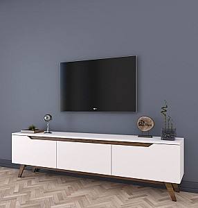 Тумба под телевизор Mirage Meble D1/M Белый/Темный орех (Коричневый)