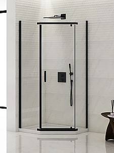 Cabina de dus New Trendy Komfort Black Pentagonal 90x90x195 Hinged K-0806