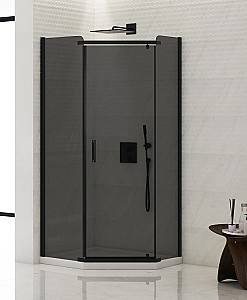 Cabina de dus New Trendy Komfort Black Pentagonal 90x90x195 Hinged K-0807