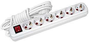 Сетевой фильтр Horoz 6 гнезд 5 м 16 A (200.605.602)