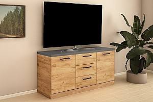 Comoda PS BZ-150 (3 sert.) Stejar Auriu / Grafit Gri