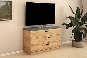 Comoda PS KZ-120 (3 sert.) Stejar Auriu / Grafit Gri