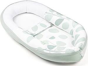 Cuib pentru bebelus doomoo Cocoon Leaves Aqua Green