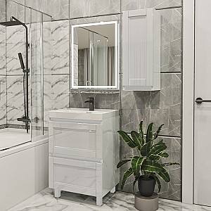 Комплект мебели для ванной PS Lotos 60-20 (кр./ДСП) Белый