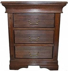 Прикроватная тумбочка Viitorul Serenada 3 Ящика Дуб Темный