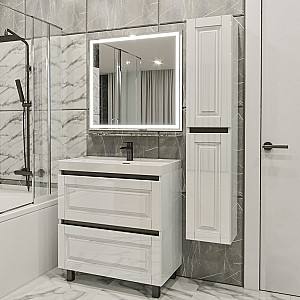 Set de mobila de baie PS Lilia 80-147 (vops./PAL) (carcasa Alb / Negru) Alb