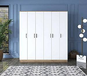 Шкаф Mirage Meble BA114 S 6D (Walnut/White)