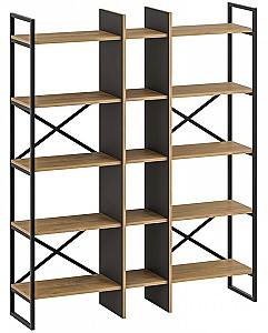 Стеллаж DECO Detroit 143.5 см Saphire Oak (Дуб) / Silky Black (Черный)