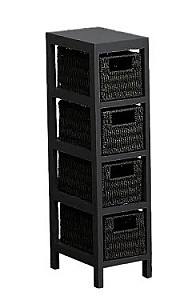 Стеллаж Tendance с 4 полками МДФ черный