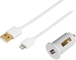 Incarcator auto Hama Piccolino 5 V/2.4 A + Lightning White (119432)
