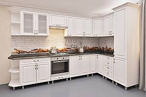 Кухонный гарнитур PS Угловая 3.4x1.7 м (МДФ плёнка) Дуб Полярный