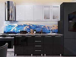 Set mobila bucatarie PS Lena 1.6 m (MDF lucioasa) Alb / Negru