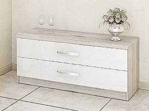 Comoda PS KX-120 (2 sert.) Stejar Cortona / Alb