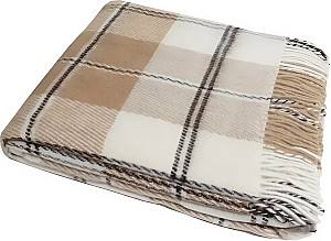 Pled Vladi Elf 140x200 (Lână 70%, Poliester 30%) Alb / Bej