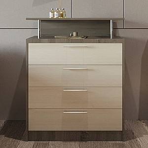 Тумба под телевизор PS КТВ-80 (4 ящ.) Трюфель / Шамони Светлый