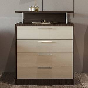 Тумба под телевизор PS КТВ-80 (4 ящ.) Венге / Шамони Светлый