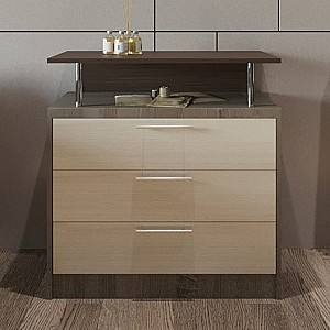 Тумба под телевизор PS КТВ-80 (3 ящ.) Трюфель / Шамони Светлый