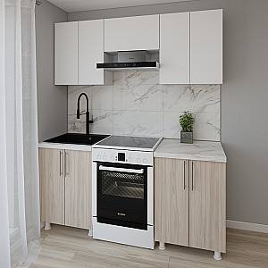 Set mobila bucatarie Smartex K1 180 cm Alb / Stejar Deschis