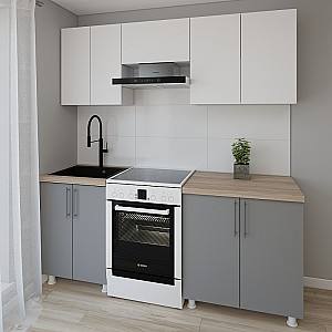 Set mobila bucatarie Smartex K1 200 cm Alb / Grafit