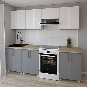 Set mobila bucatarie Smartex K1 240 cm Alb / Grafit