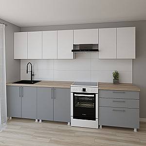 Кухонный гарнитур Smartex K2 300 см Белый / Графит