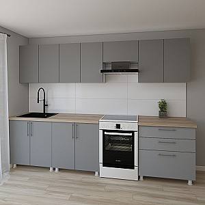 Кухонный гарнитур Smartex K2 300 см Графит