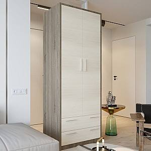 Шкаф PS П-82 (2 ящ.) Трюфель / Шамони Светлый