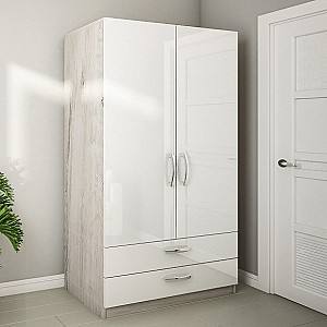 Шкаф PS ШХ-120 (2 ящ.) Дуб Кортона / Белый