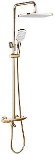 Set de duș Mat|eco Preston Termostatic Rotativ (Cu Pipa) Aur