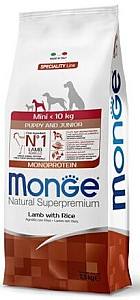 Hrana uscata pentru caini Monge DRY DOG MINI PUPPY LAMB/RICE 2.5 kg
