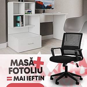 Masa de birou ML Mobila ML-10 Alb + Fotoliu Waltz OC-833