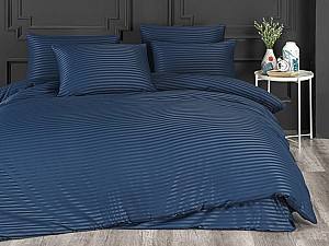 Albituri de pat Newhome Euro 2 Stripe Satin, albastru