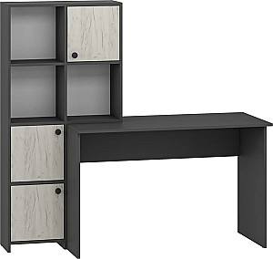 Masa de birou MG-Plus Larry Gri Grafit / Stejar Kraft Alb