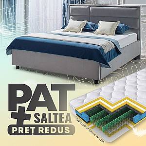 Кровать Ambianta Amigo 1.4 м Серый + Матрас Salt Confort Clasic 140x200