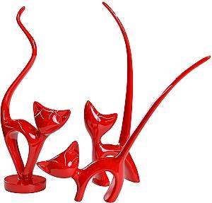 Декор для интерьера DP Деко Кошки Красные (3 pcs)