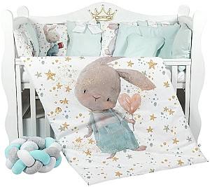 Lenjerie de pat PernaMea Cosita Iepuras Turcoaz (8 piese)